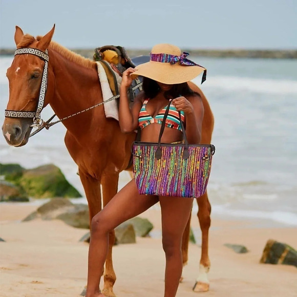 💕Kweenzyafrik Ankara printed handmade Keimie Carry all Tote hat set - Picture 3 of 15